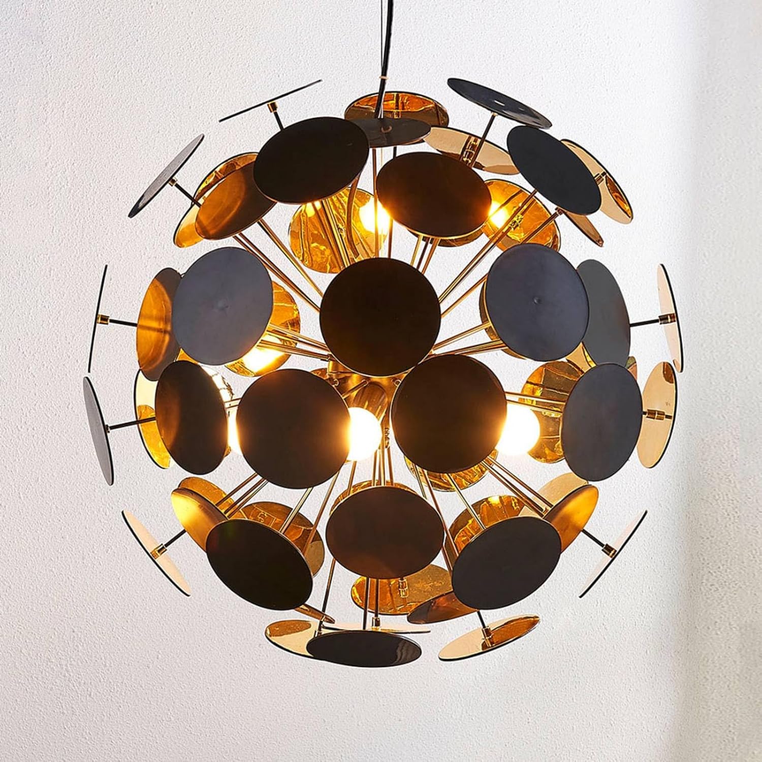 Lindby Pendelleuchte Kinan (Modern) in Schwarz (5 flammig, E14) - Deckenlampe Esstischlampe Hängelampe Hängeleuchte Wohnzimmerleuchte