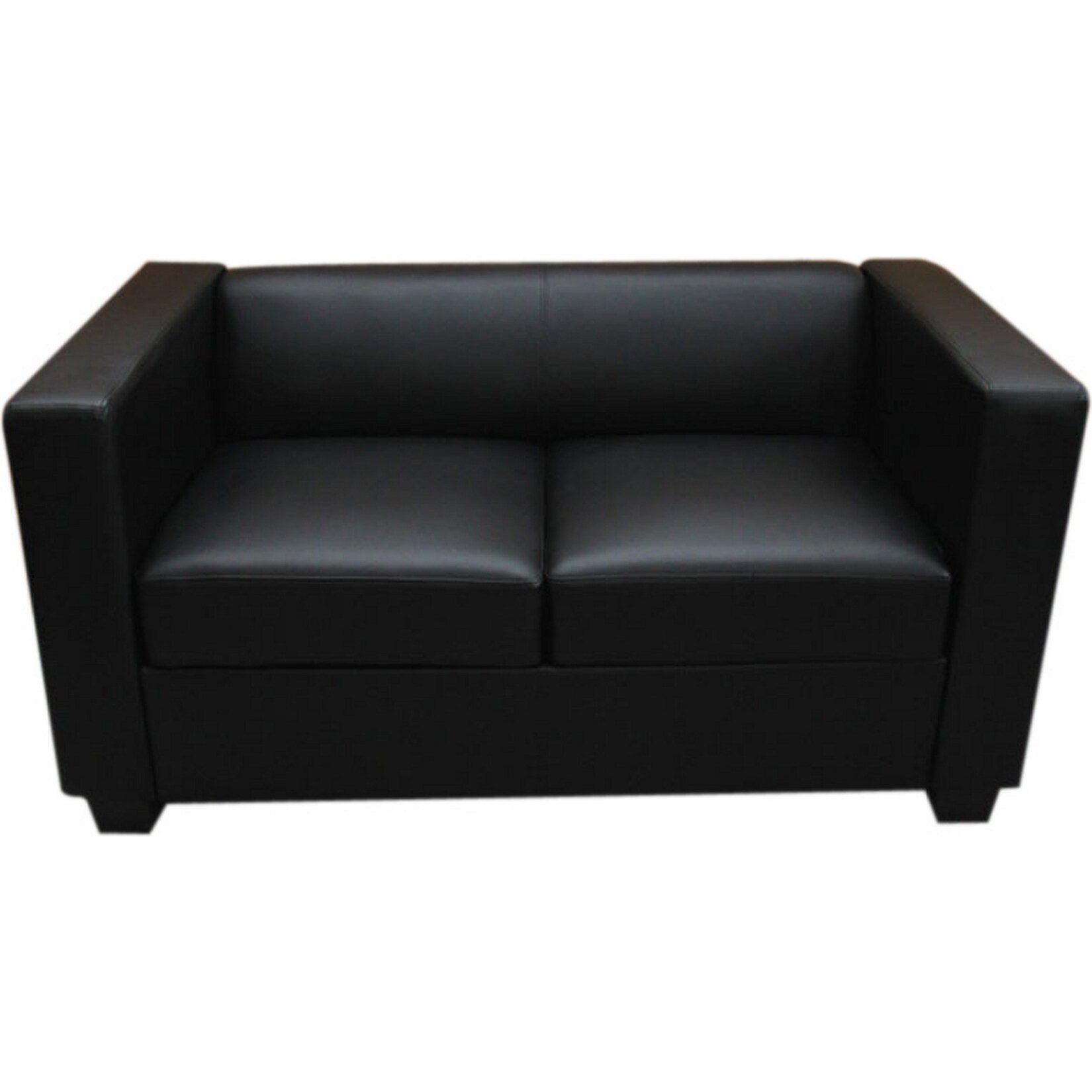 2er Sofa Lille ~ Leder, schwarz