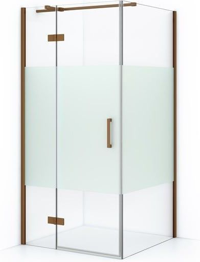 Diamond - Douchecabine - 90x90 cm - Koper Helder - Draaideur - Vierkant