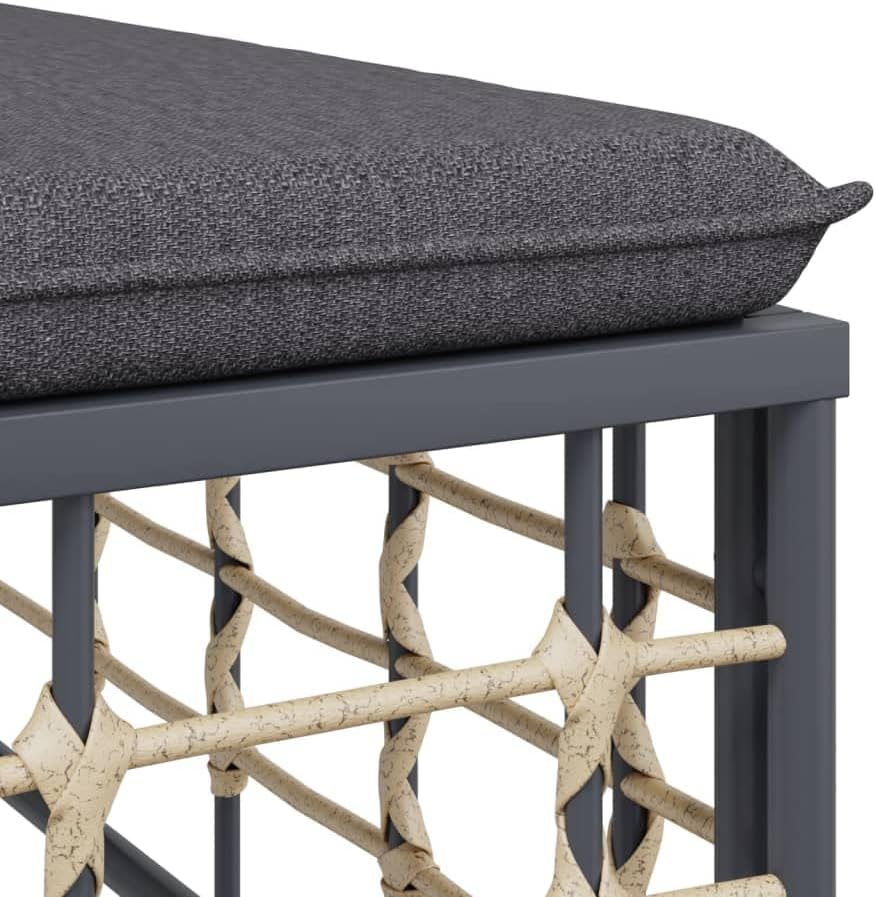 Modulares Ecksofa Set, 2-teilig, aus wetterfestem Poly Rattan mit Kissen, für Garten, Terrasse und Balkon, Anthrazit