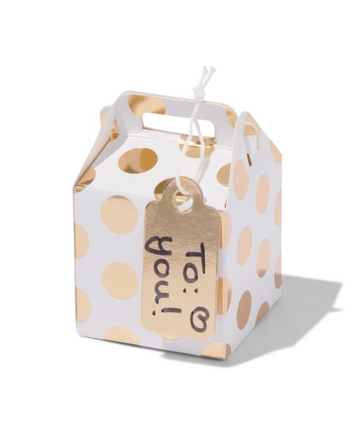 6 boîtes cadeaux 5x5x5 pois/lignes