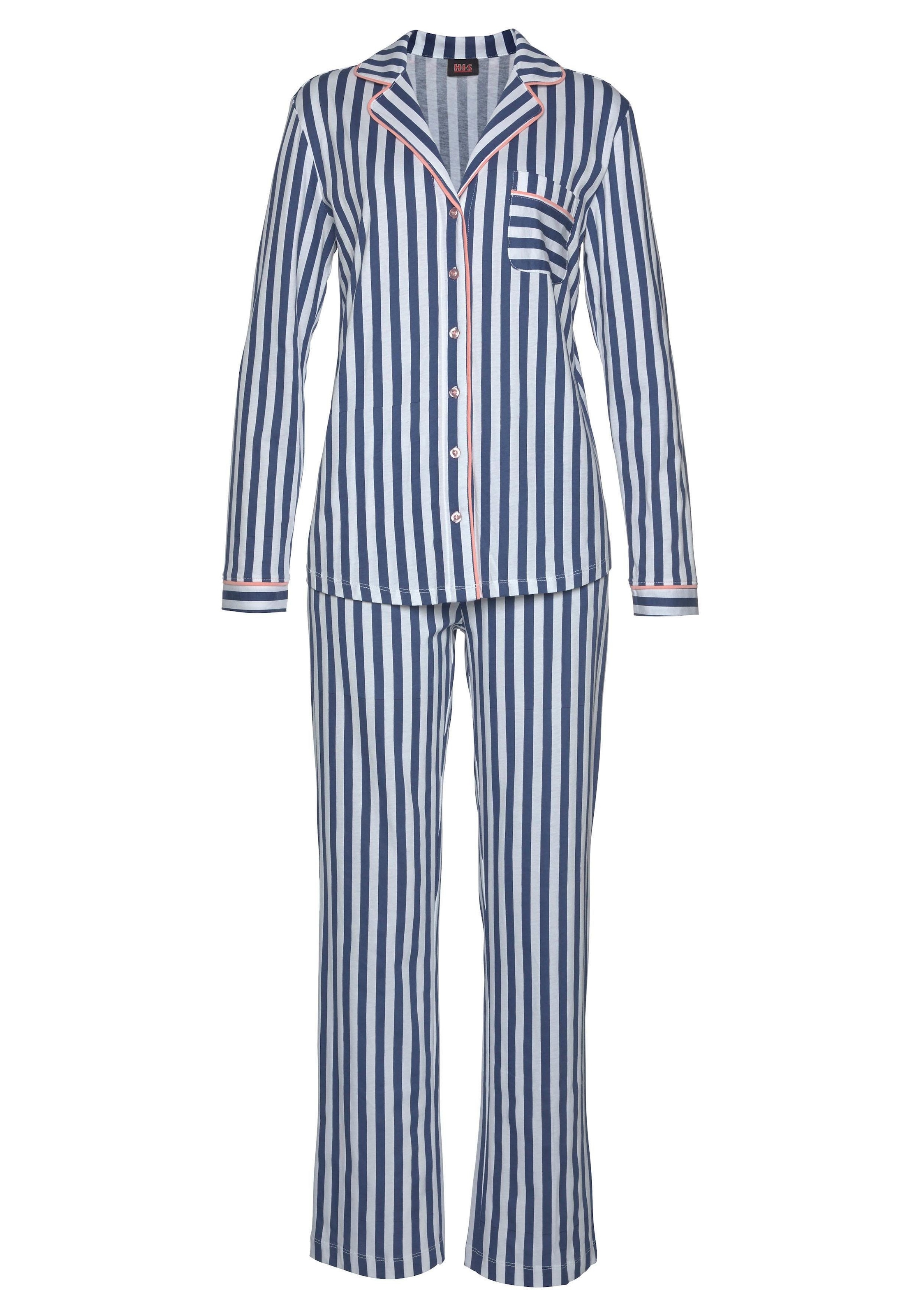 H.I.S Pyjama, 2 Stk. in klassischem Schnitt mit Streifenmuster