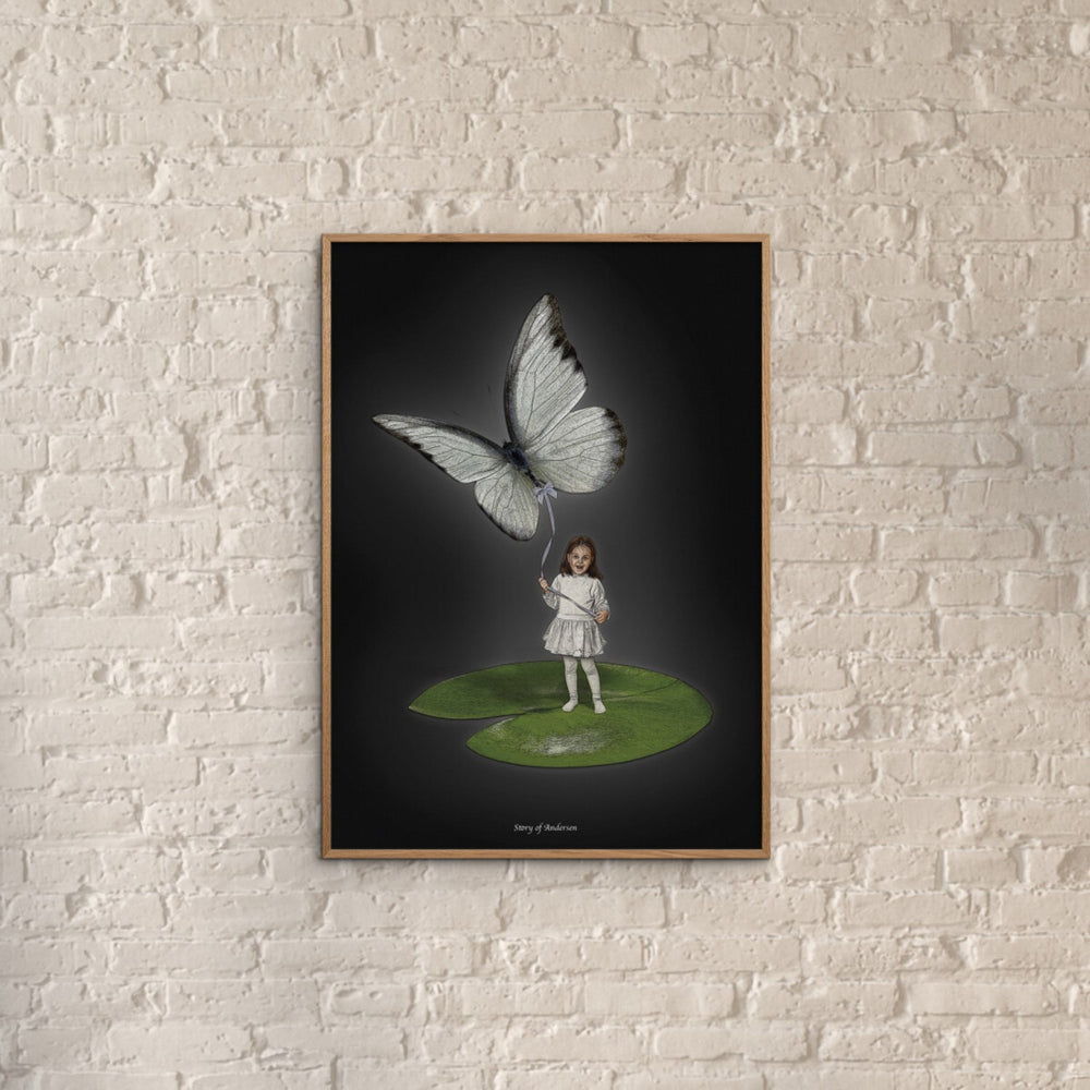 Køb Poster & Frame Story Of Andersen - Tommelise - Hvid/Sort Baggrund