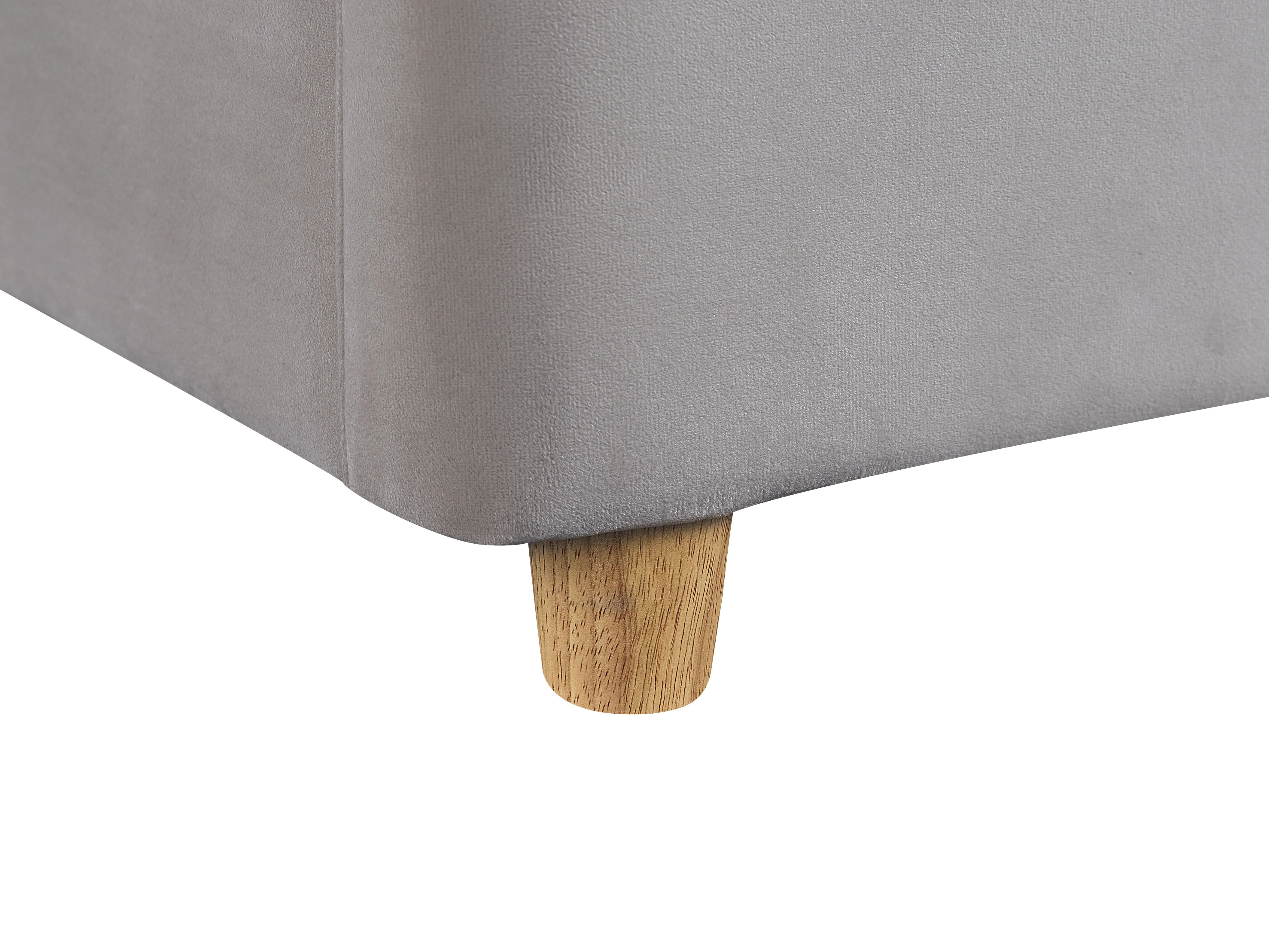 Bed met opbergruimte Fluweel BATILLY 180 x 200 cm Lichtgrijs