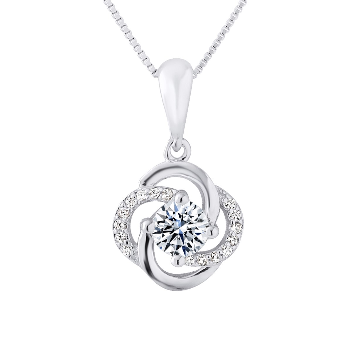Pendentif FLEUR - Oxydes de zirconium - Argent 925