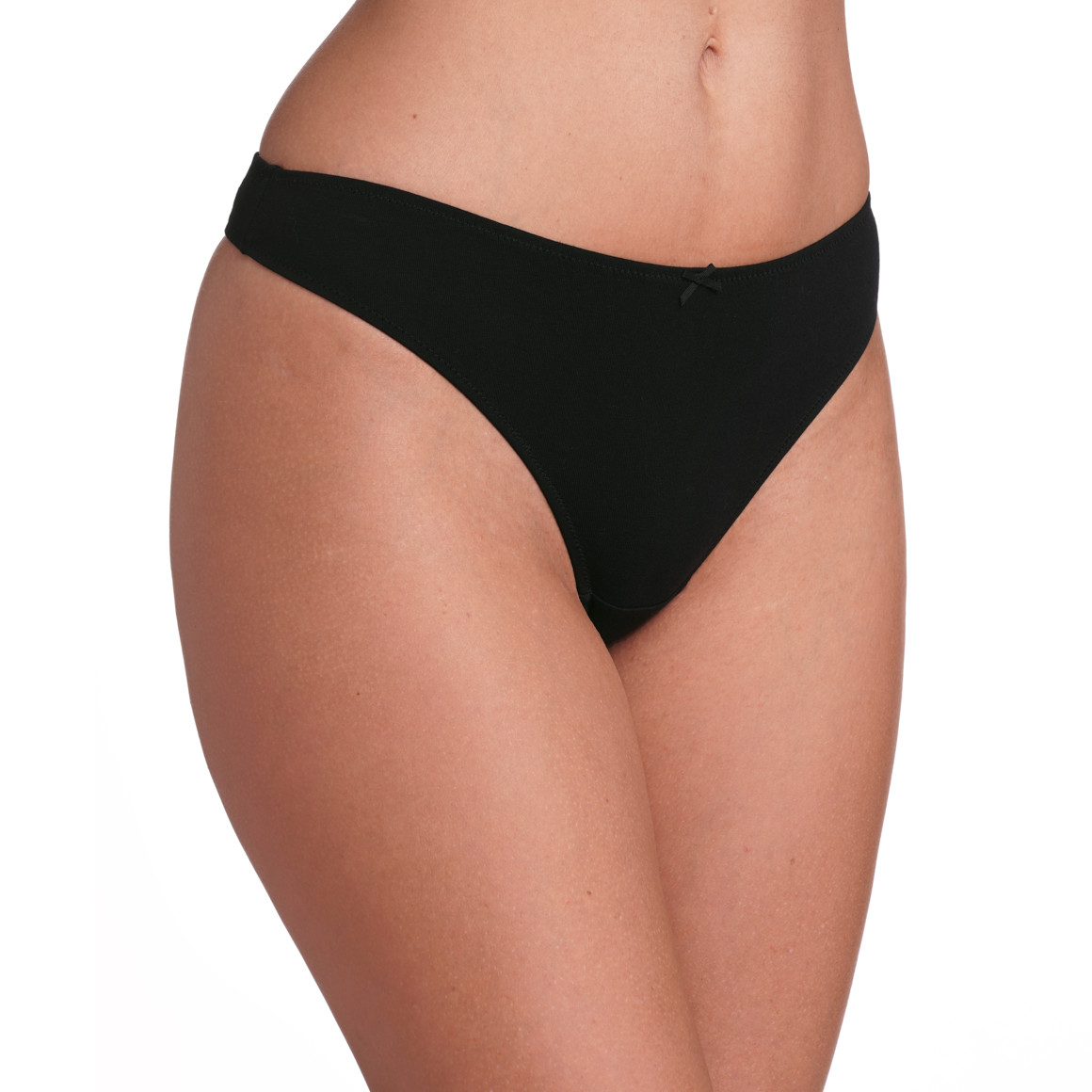 Gina Benotti 3 Damen Strings aus Baumwolle schwarz