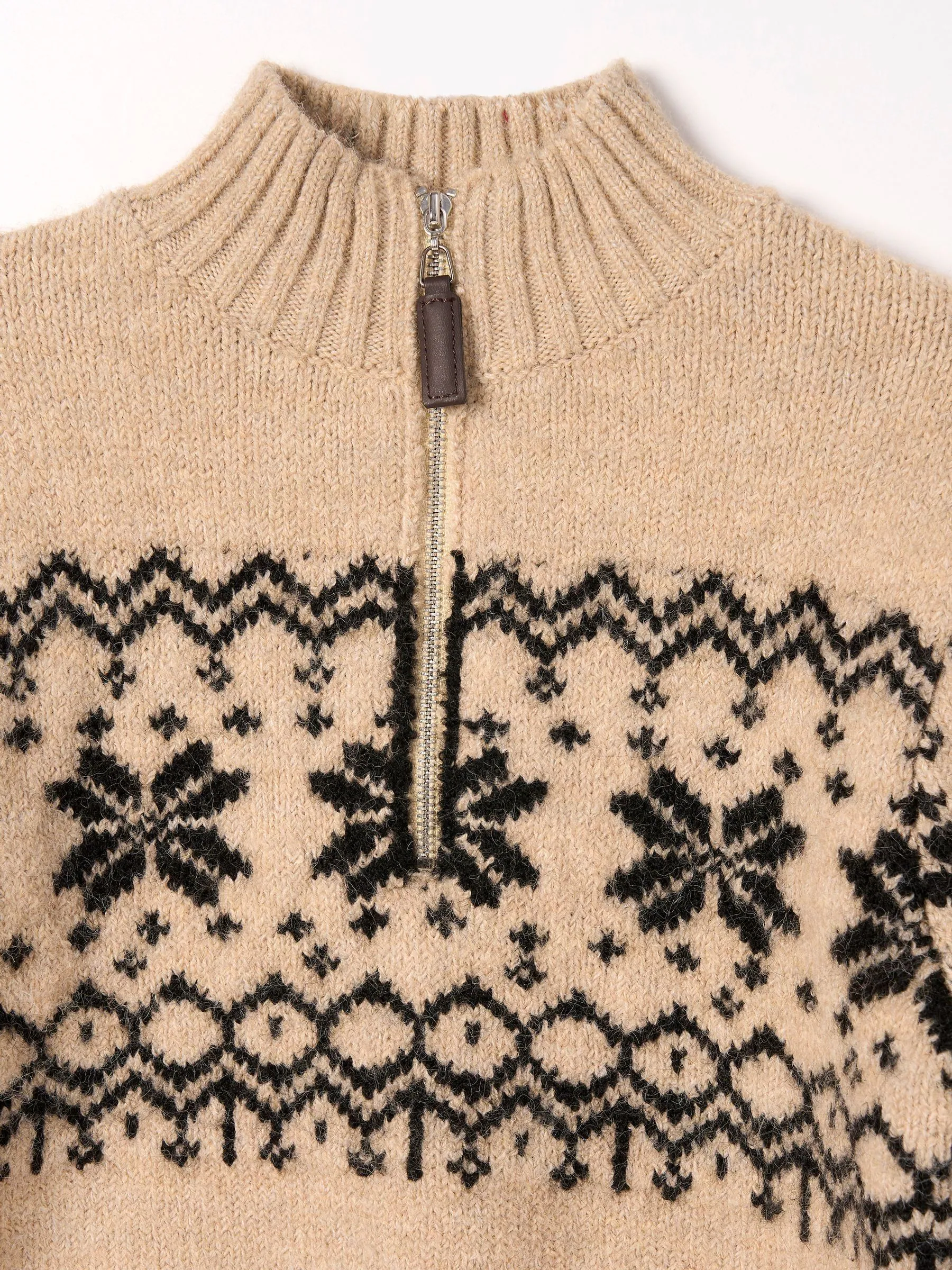 Natuurlijk - Angel & Rocket Oakley Fairisle trui met ritskraag