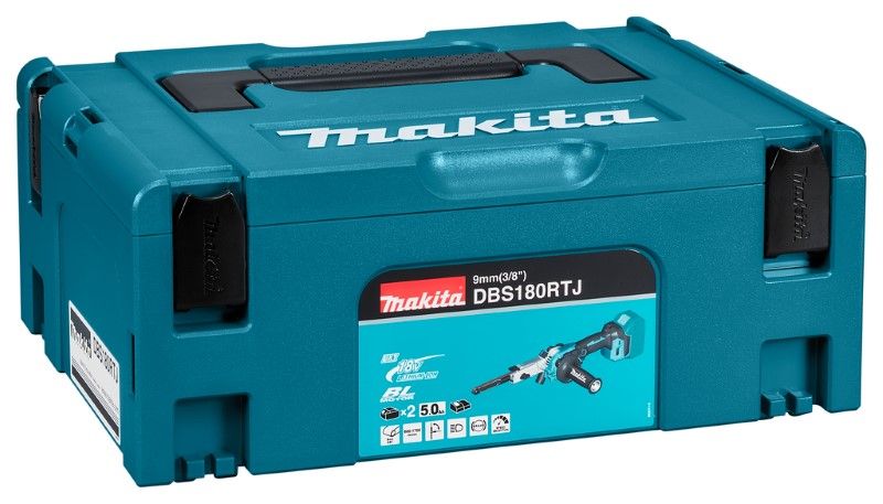 Makita DBS180RTJ 18V Li-ion accu stripschuurmachine set (2x5.Ah) in Mbox - 9mm
