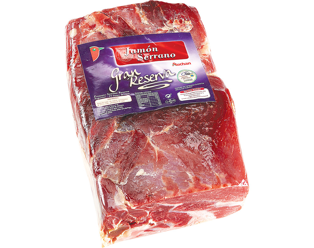CENTRO PRESUNTO SERRANO AUCHAN GRANDE RESERVA SEM OSSO 15 MESES DE CURA KG