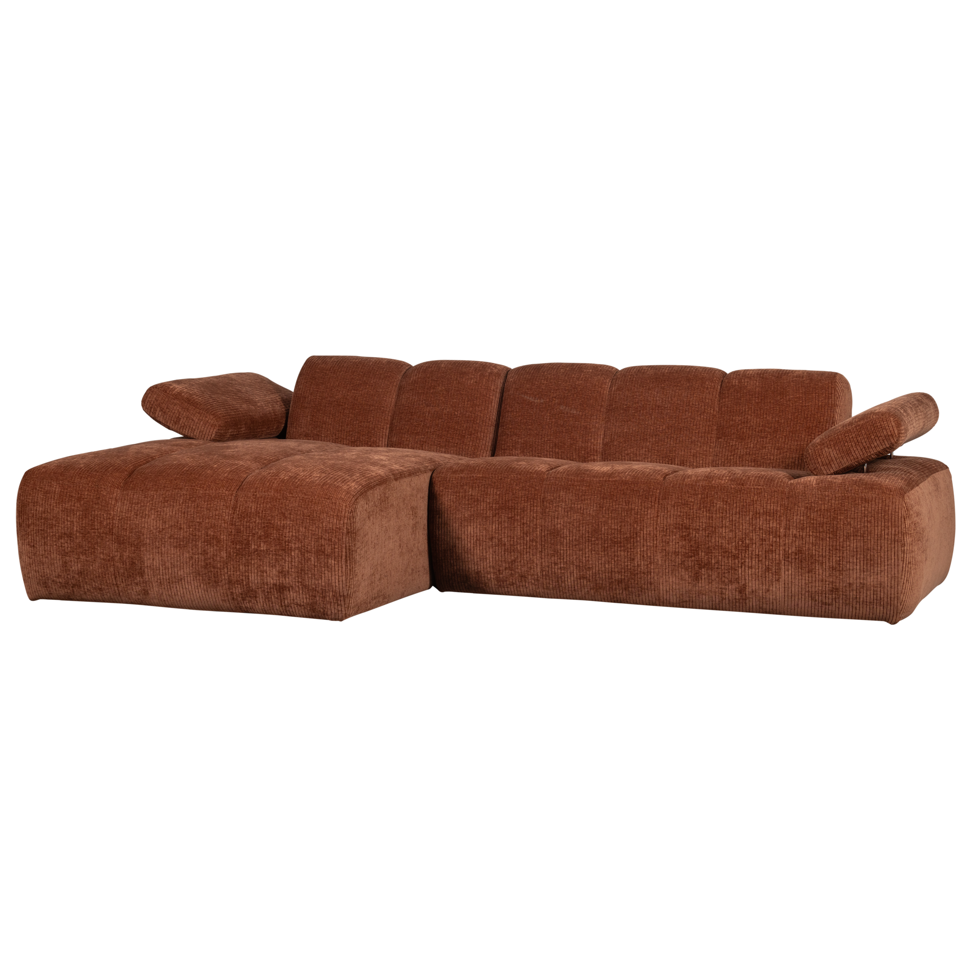 Chaise Longue Mojo Mojo Chaise Longue Links - Geweven Ribstof - Roestbruin