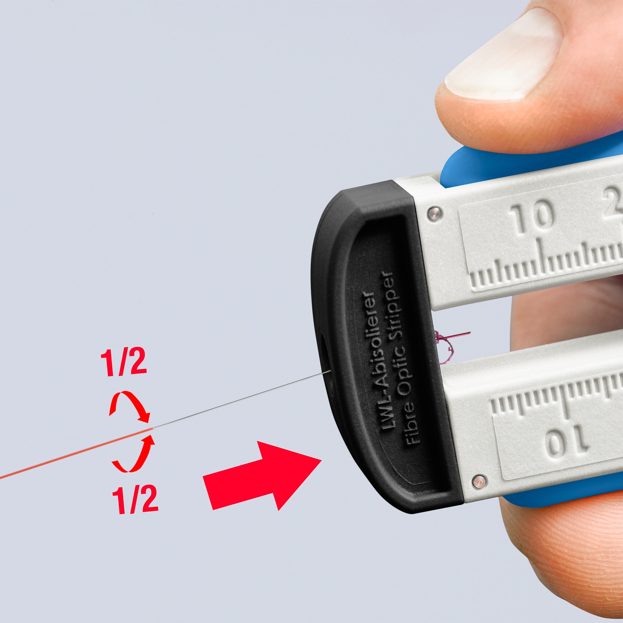 Knipex Abisolier-/ Abmantelungswerkzeug Abisolierwerkzeug 12 85 110 SB für Glasfaser