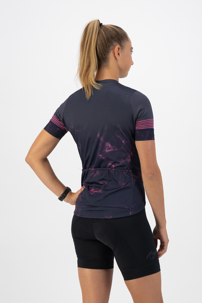 Rogelli Marble Kortærmet Jersey til kvinder Blå / Pink