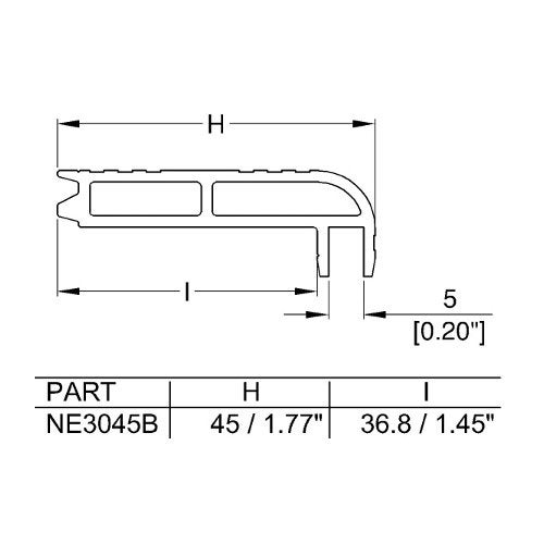 Penn Elcom NE3045BAS bodemprofiel 45mm
