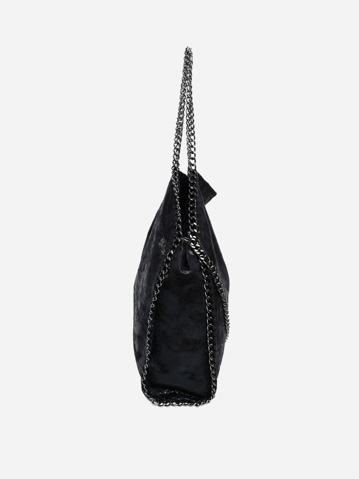 Sac cabas noir contour et anses en chaîne Noir- Noir