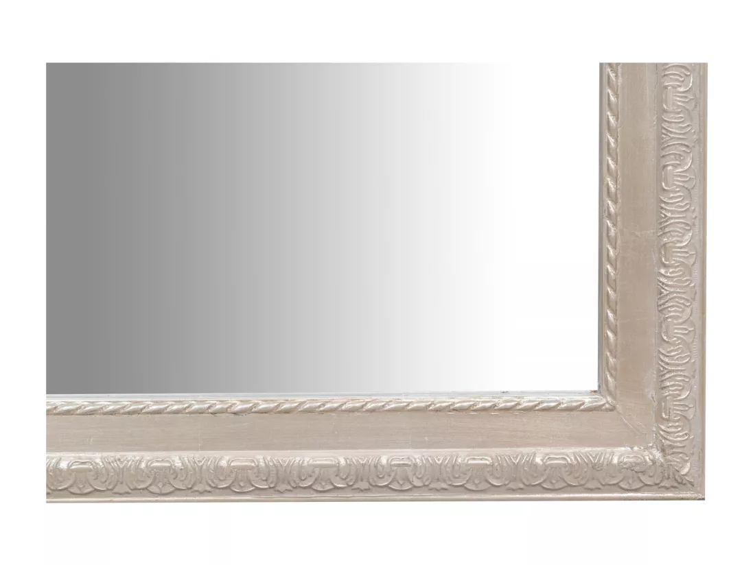 Miroir mural en finition feuille d'argent - Bois - 72x180 cm