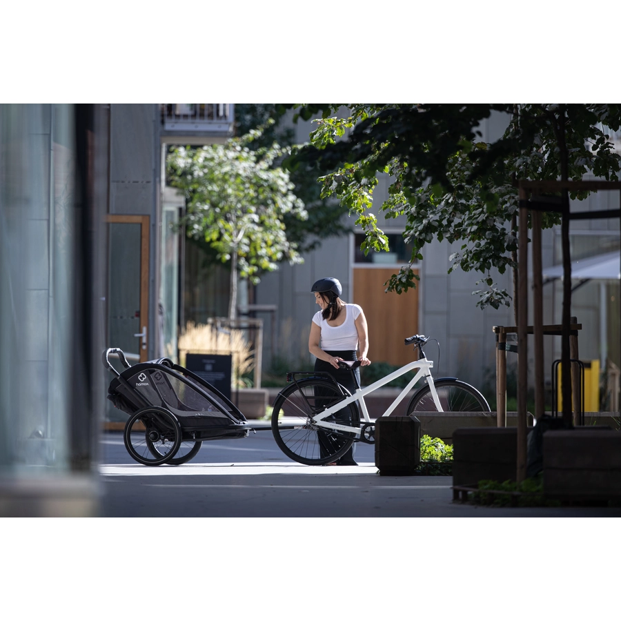 hamax Kinderfahrradanhänger Cocoon Zweisitzer greyblack