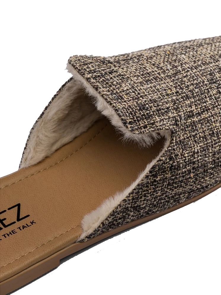 Mules Wool Mesh Brown