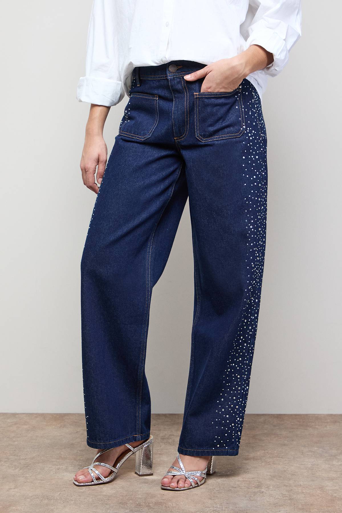 Oasis Jean Jambe Large à Détail de Poche Hotfix