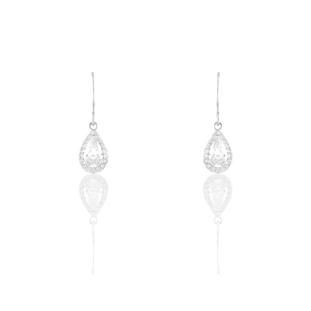 Boucles D'oreilles Pendantes Perce-neige Argent  Oxyde De Zirconium