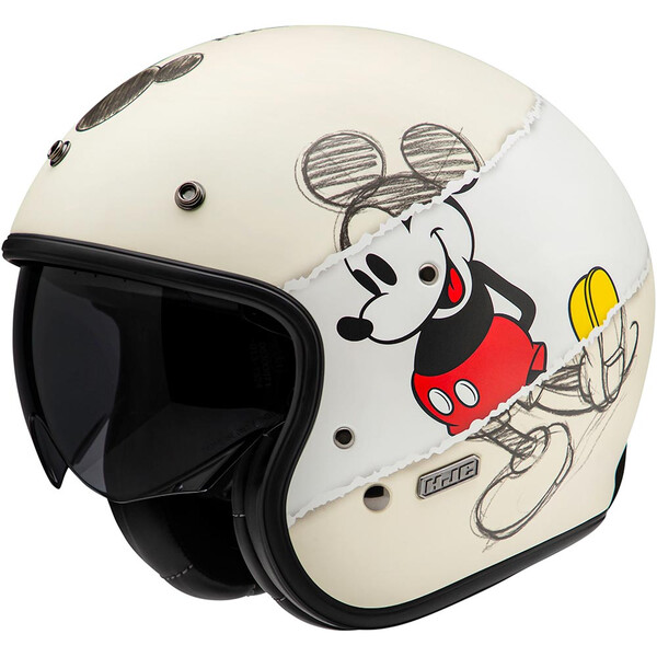 HJC - Casque V31 Mickey Sketch Beige / Blanc / Noir / Rouge / Jaune