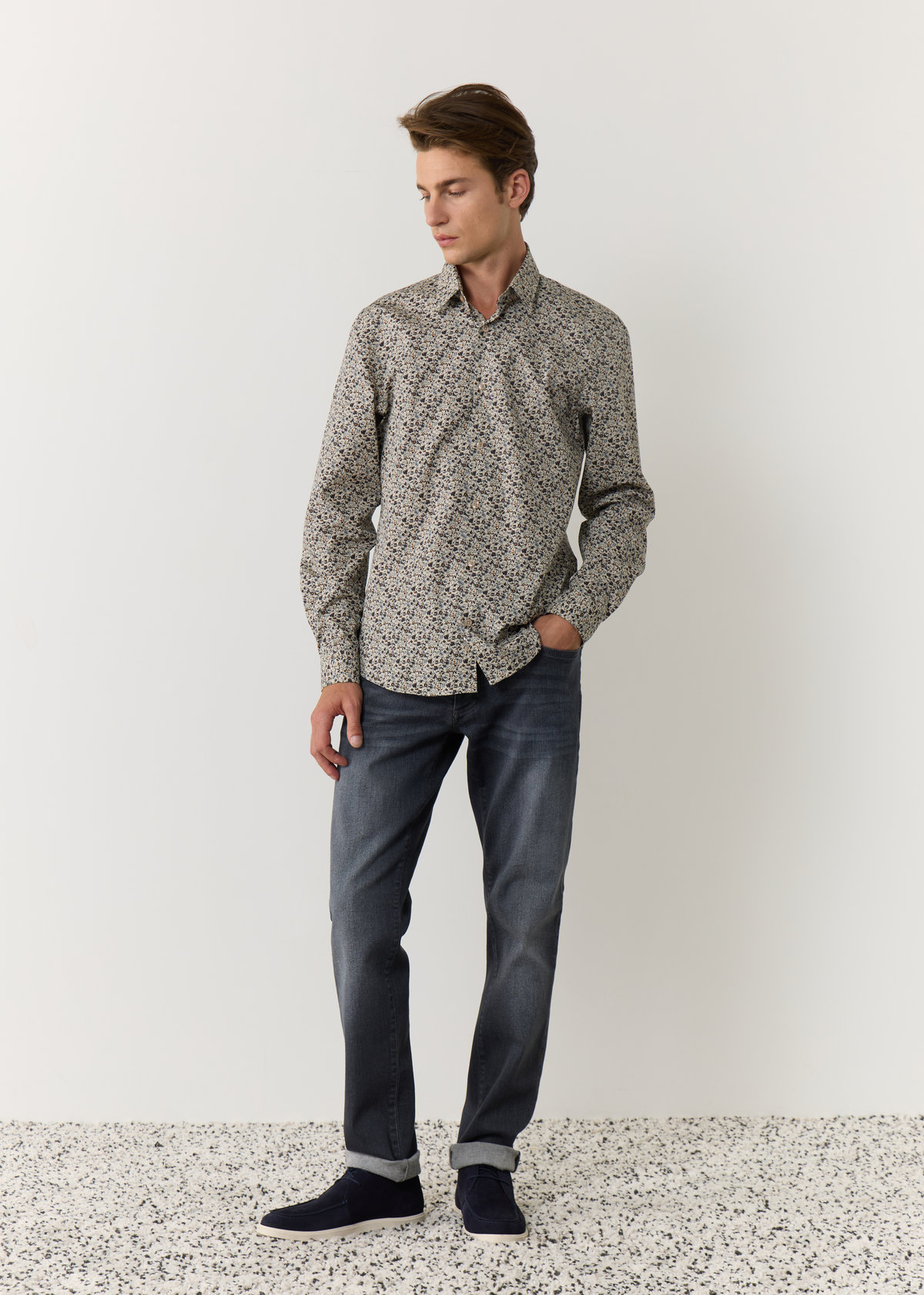 Jean skinny en coton stretch gris