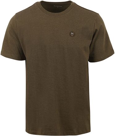 KnowledgeCotton Apparel T-shirt Olijfgroen 1010605 kopen