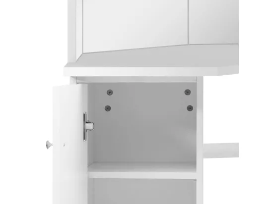 Coiffeuse d'angle table de maquillage lumière LED Blanc clair