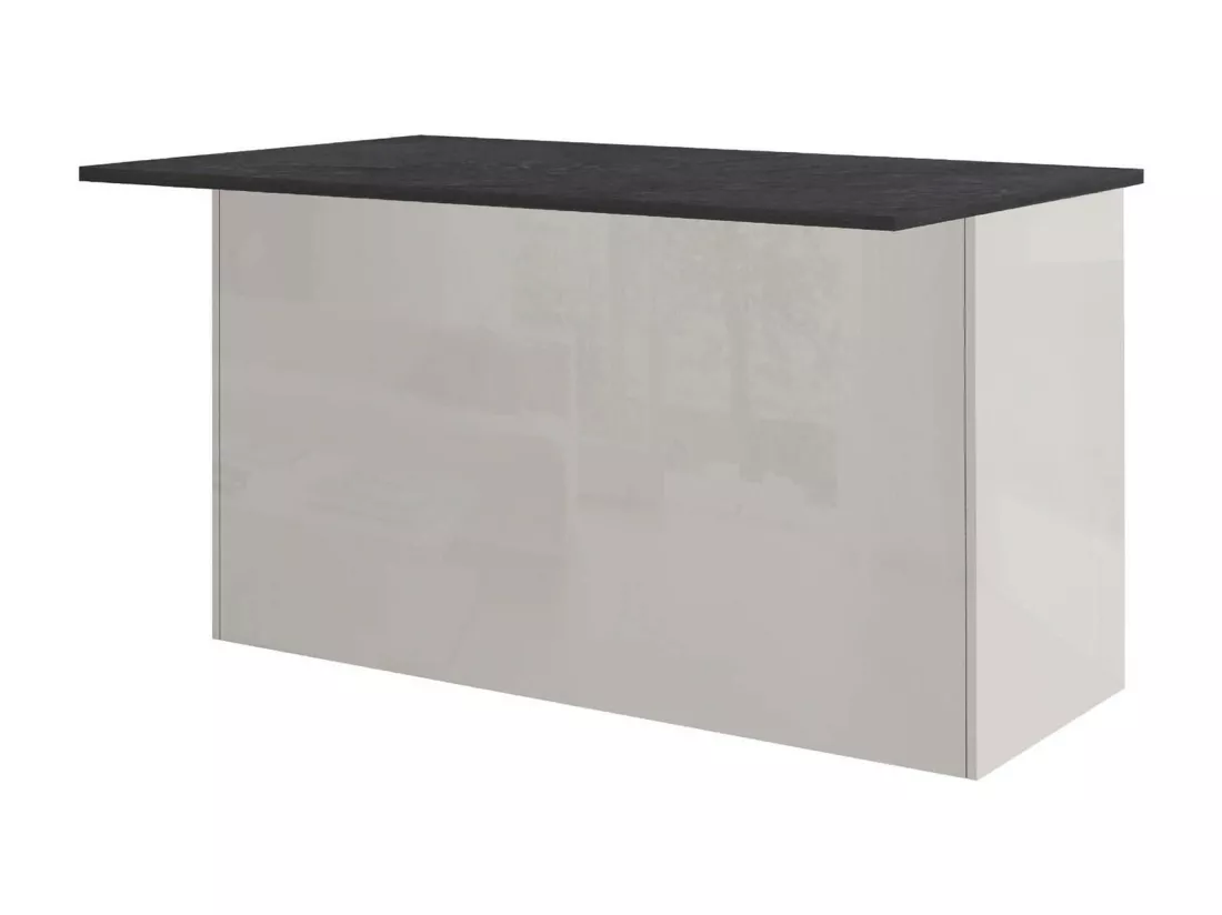 Îlot de cuisine Dcarnelo, Armoire polyvalente, Meuble de kitchenette, Table auxiliaire, 100% Made in Italy, 155x90h90 cm, Blanc brillant et ardoise
