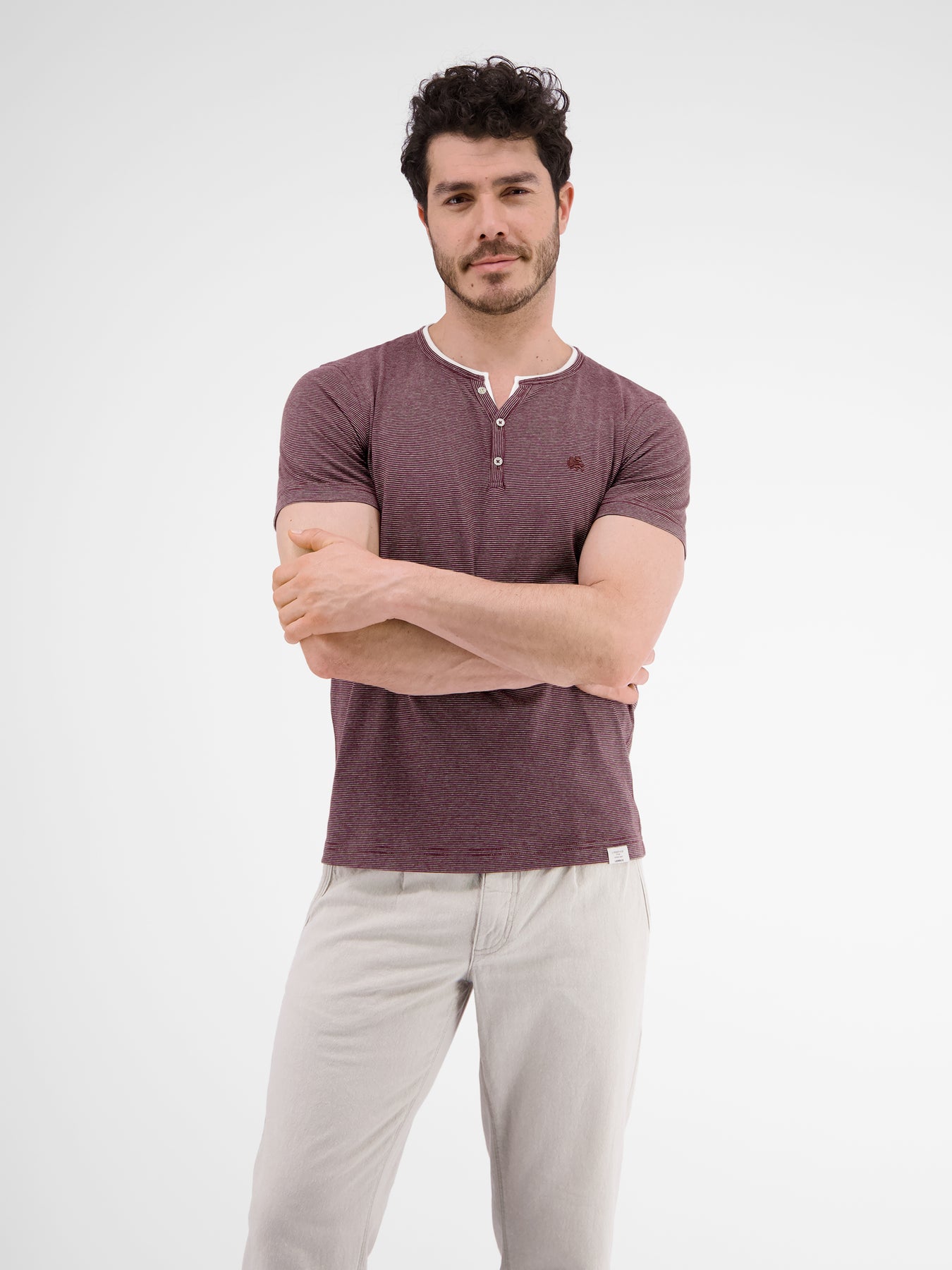 Serafino mit Finelinerstreifen, washed