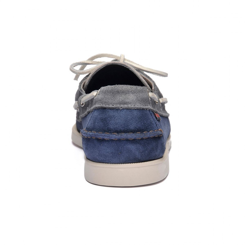 DOCKSIDES PORTLAND JIB Navy-DarkGrey-MidGrey-Chaussures bateau pour homme en suede marine et gris Portland