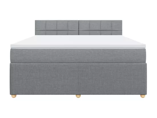 Sommier à lattes de lit avec matelas Gris clair 180x200cm Tissu