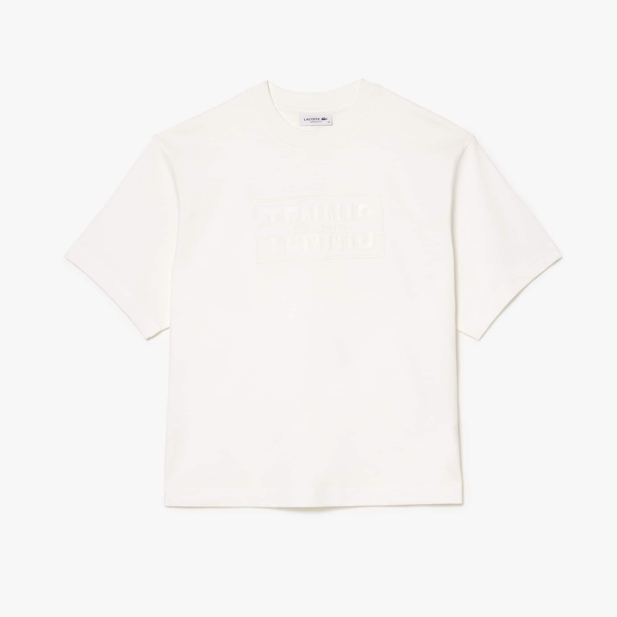 T-shirt oversize en coton broderie Tennis T-Shirts - Blanc - Lacoste - Femme