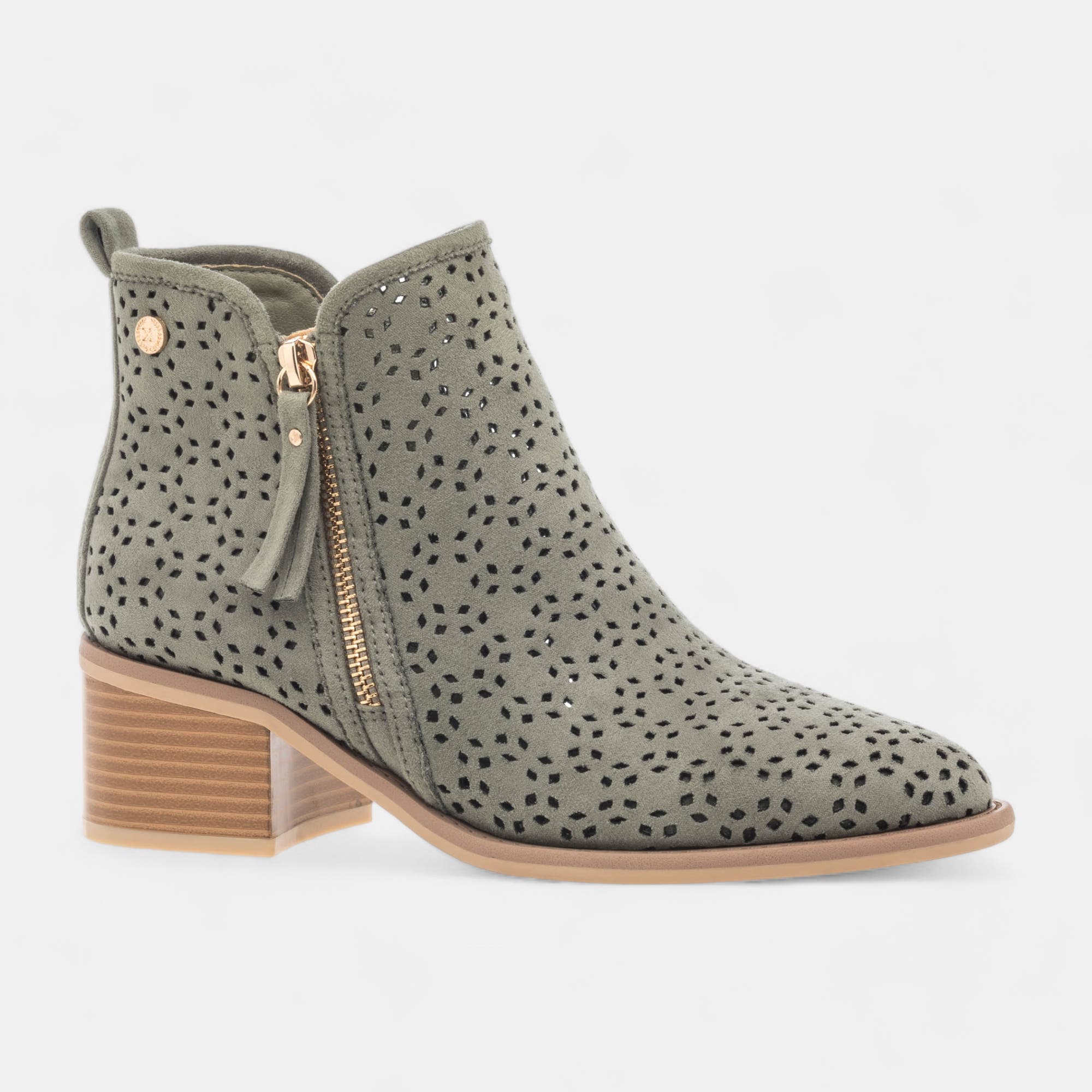Bottines à talon Femme kaki