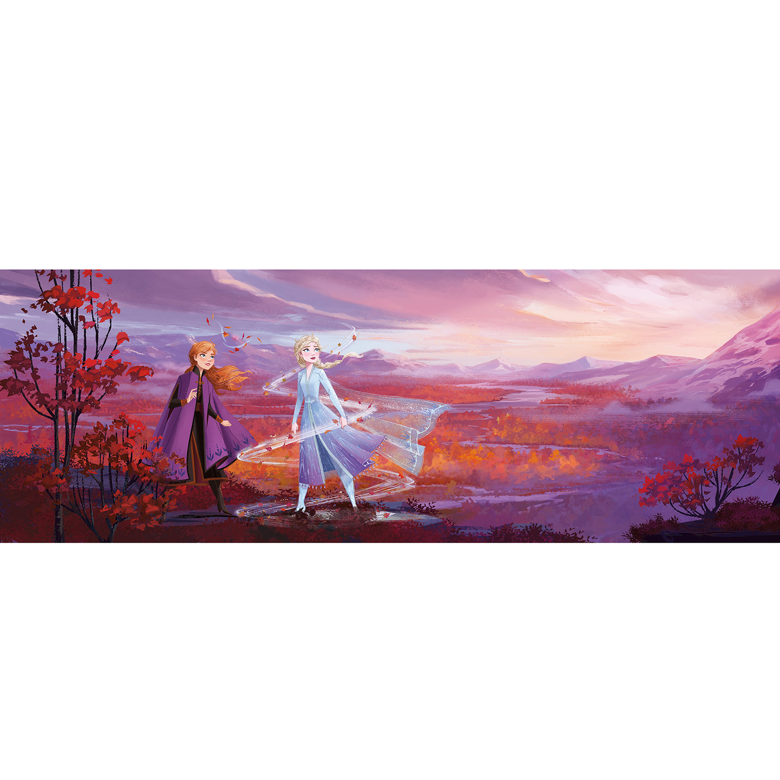 Papier Fototapete FROZEN PANORAMA - rot-lila-braun - 368x127 cm
