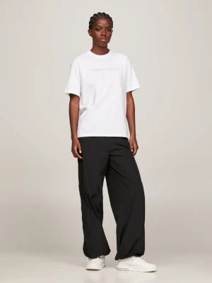 Camiseta de malha com corte relaxado e logo clássico
