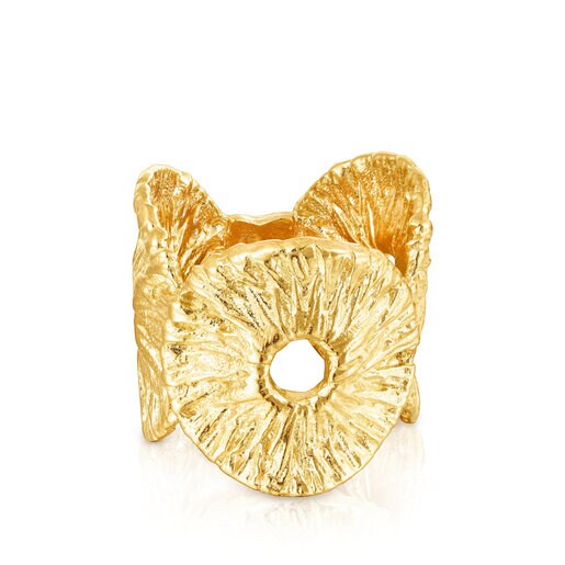 Anel de vime com banho de ouro 18k sobre prata.