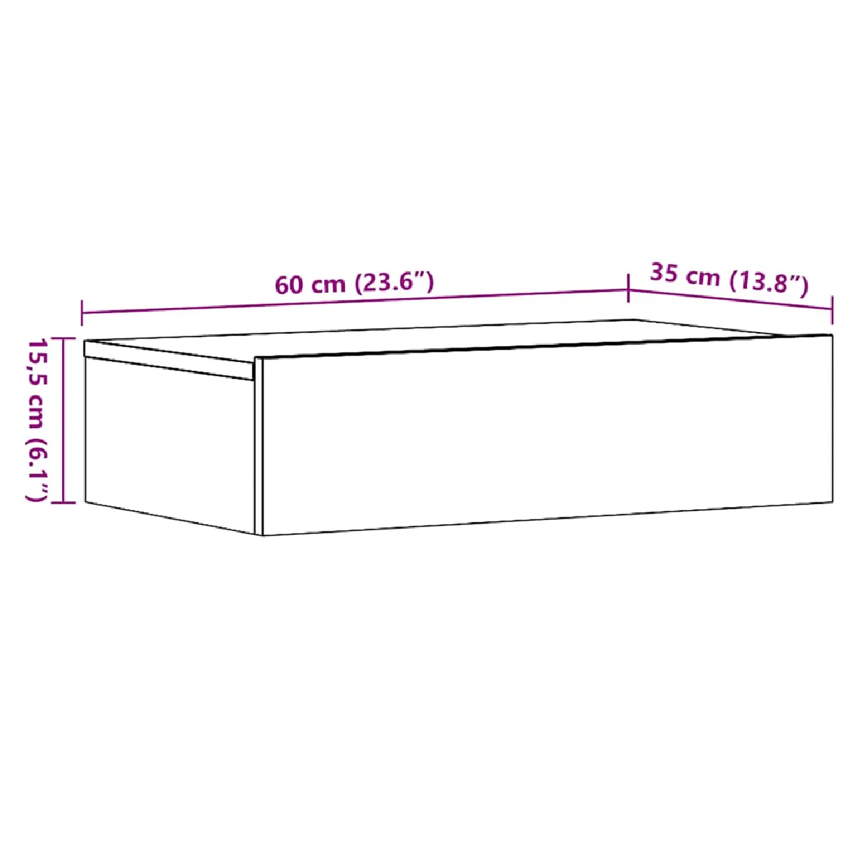 vidaXL Table de chevet - LED Vieux Bois