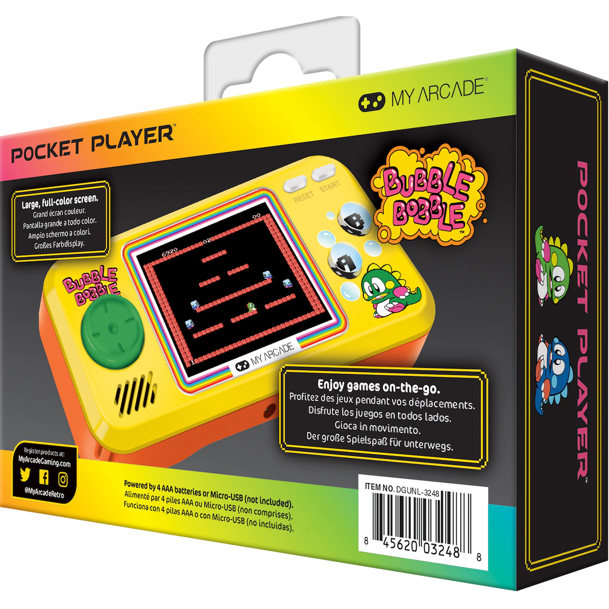 My Arcade Pocket Player Bubble Bobble håndholdt konsoll