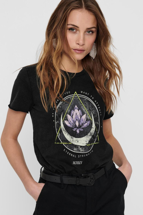 Only zwarte dames t-shirt