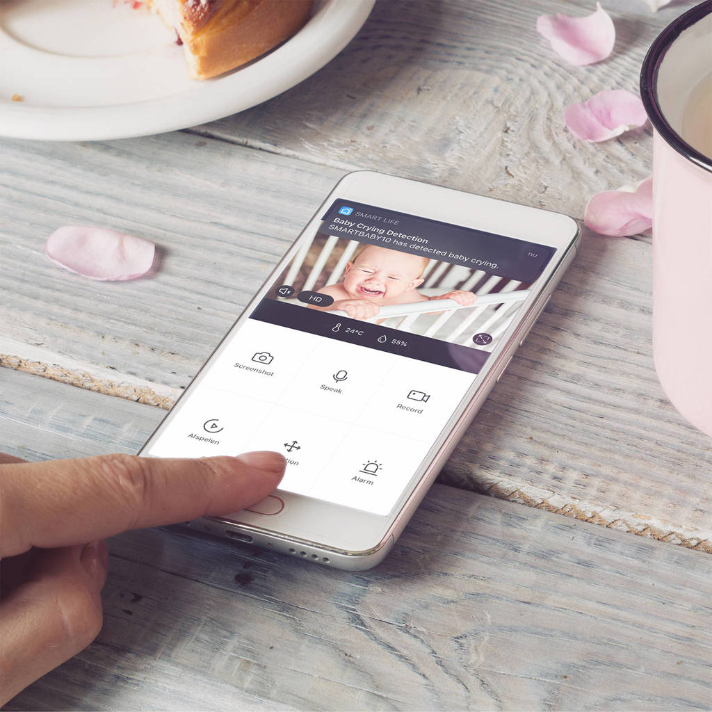 Helder beeldSMARTBABY10BK - Wifi babyfoon met camera - Zwart