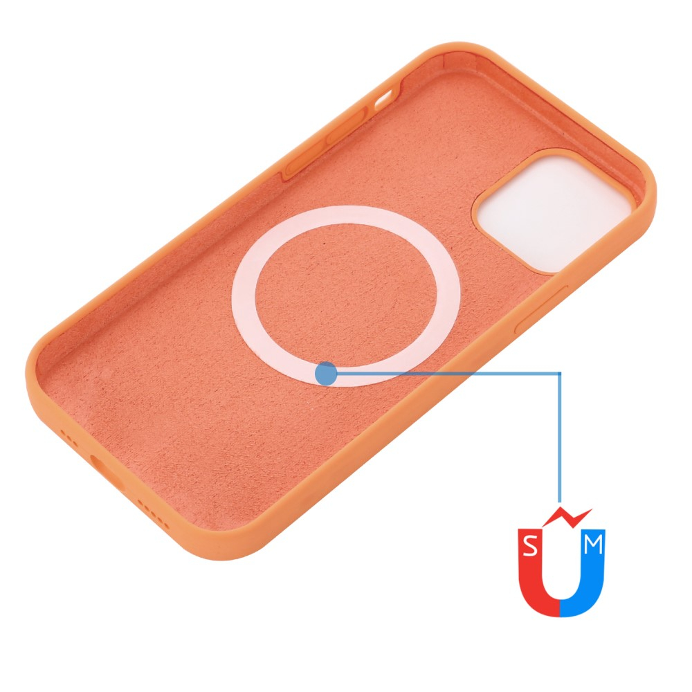 iPhone 15 Pro MagSafe Silikon Case Hülle - Orange