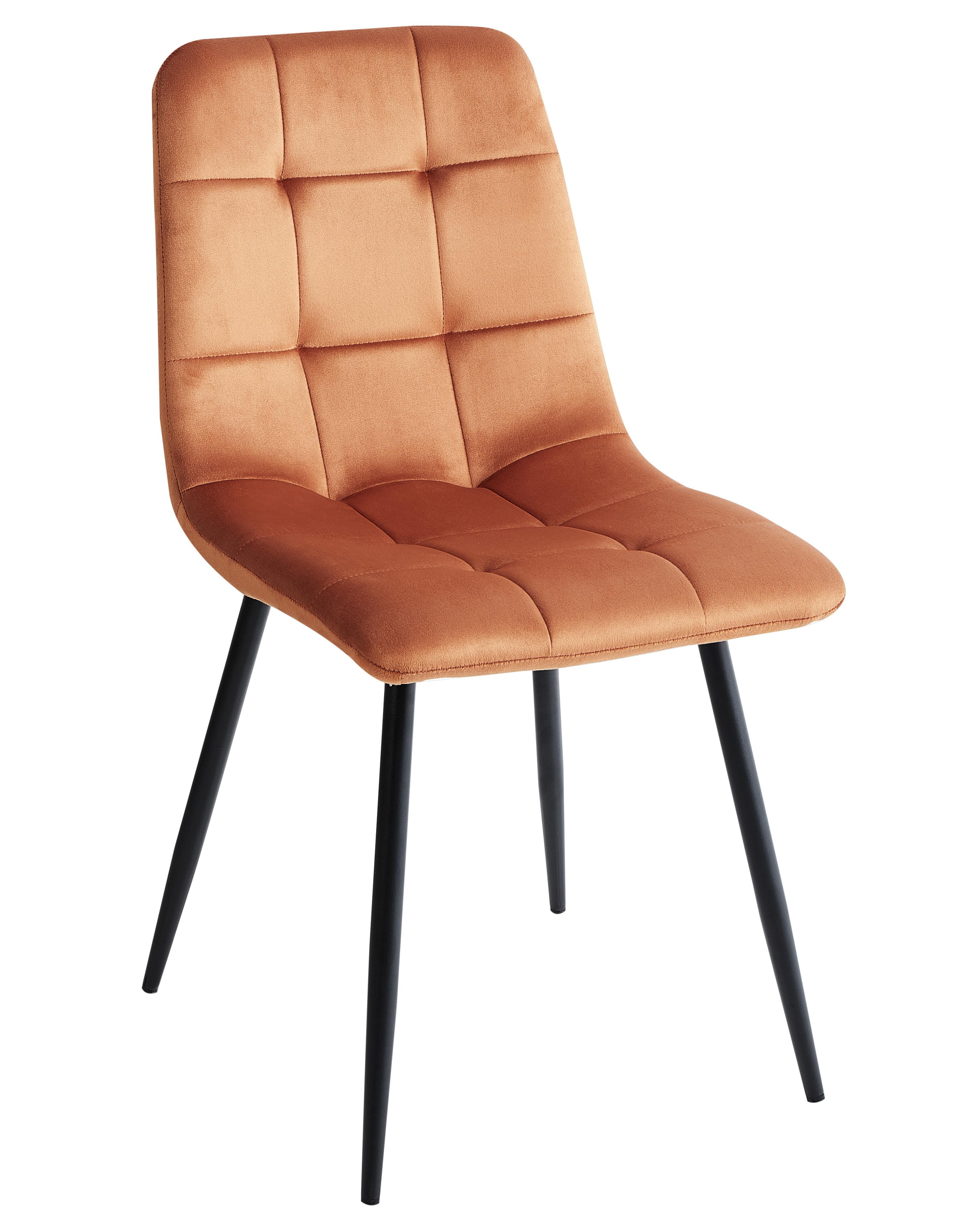 Set van 4 eetkamerstoelen POWELL Fluweel Oranje