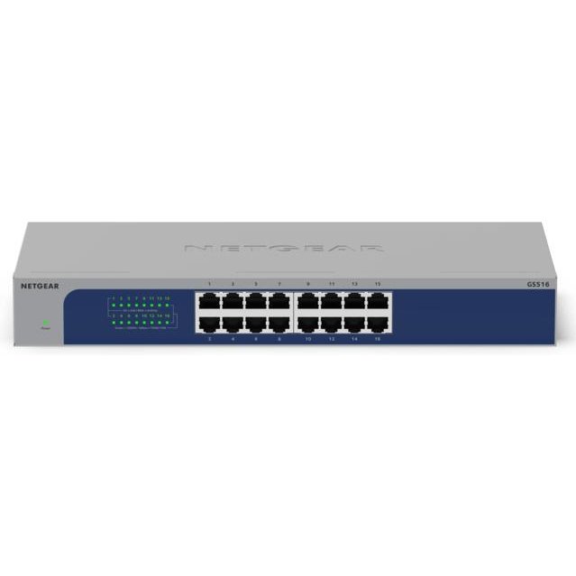 NETGEAR GS516-300EUS commutateur réseau Non-géré Gigabit Ethernet (10/100/1000) Gris