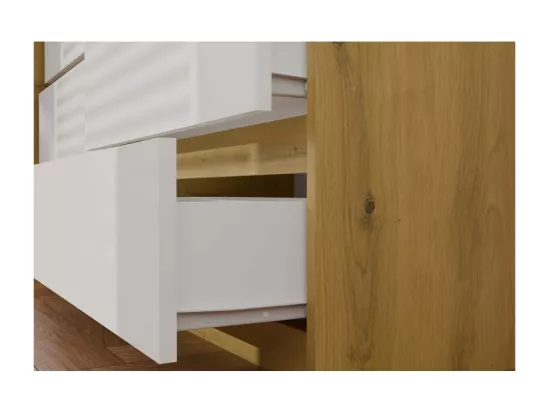 Malwa M6 120 TIROIR CHÊNE ARTISAN BLANC