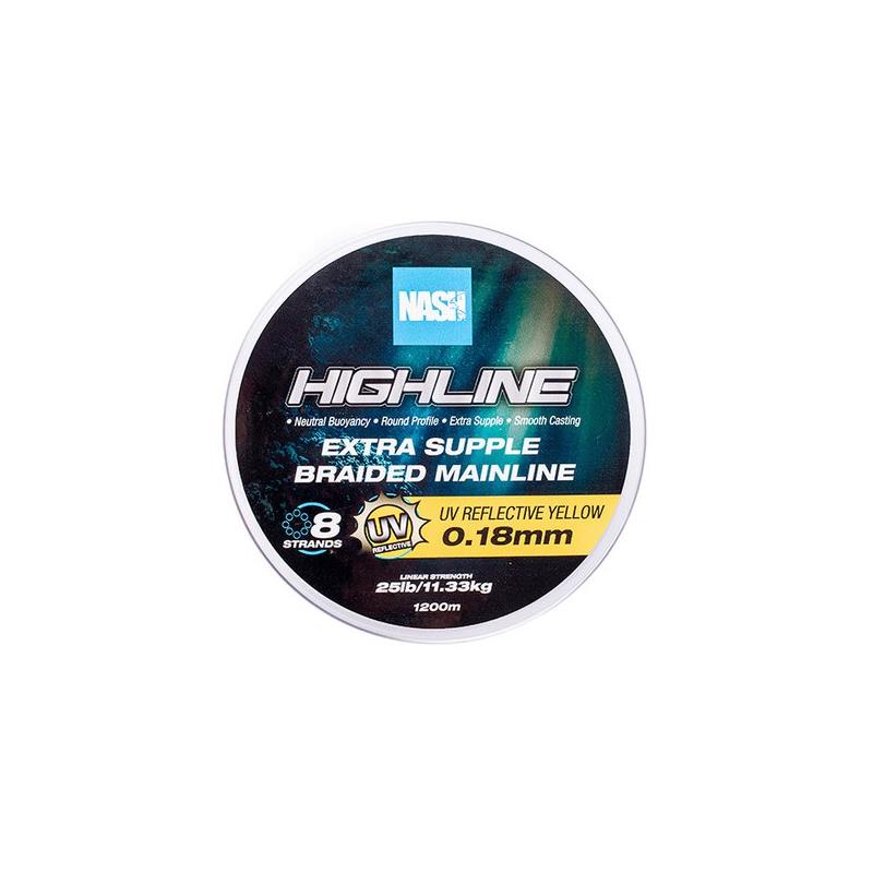 Tresse Nash Highline Floating Braid Uv Yellow - 1200M