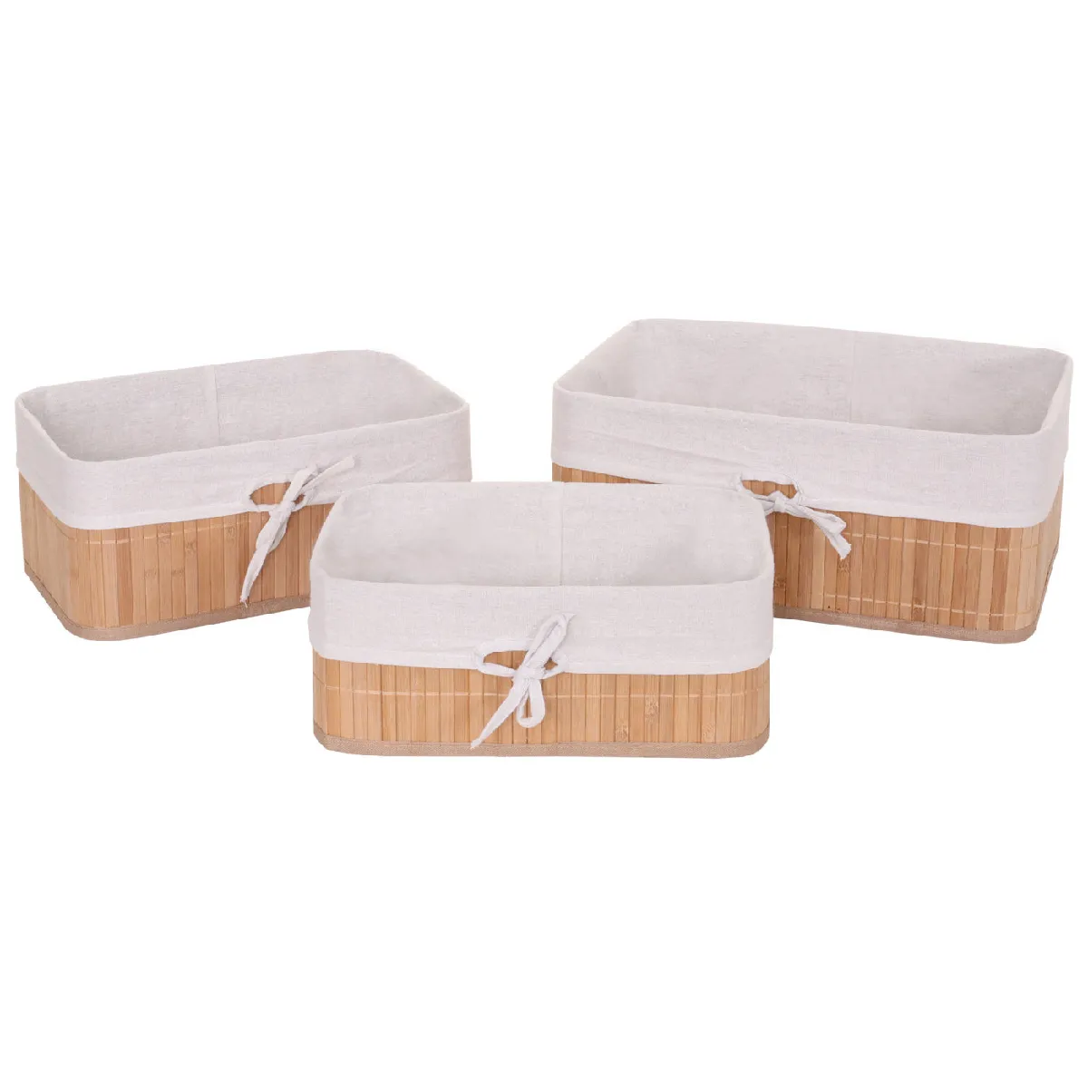 Decoshop26 Lot de 3 Paniers en Bambou