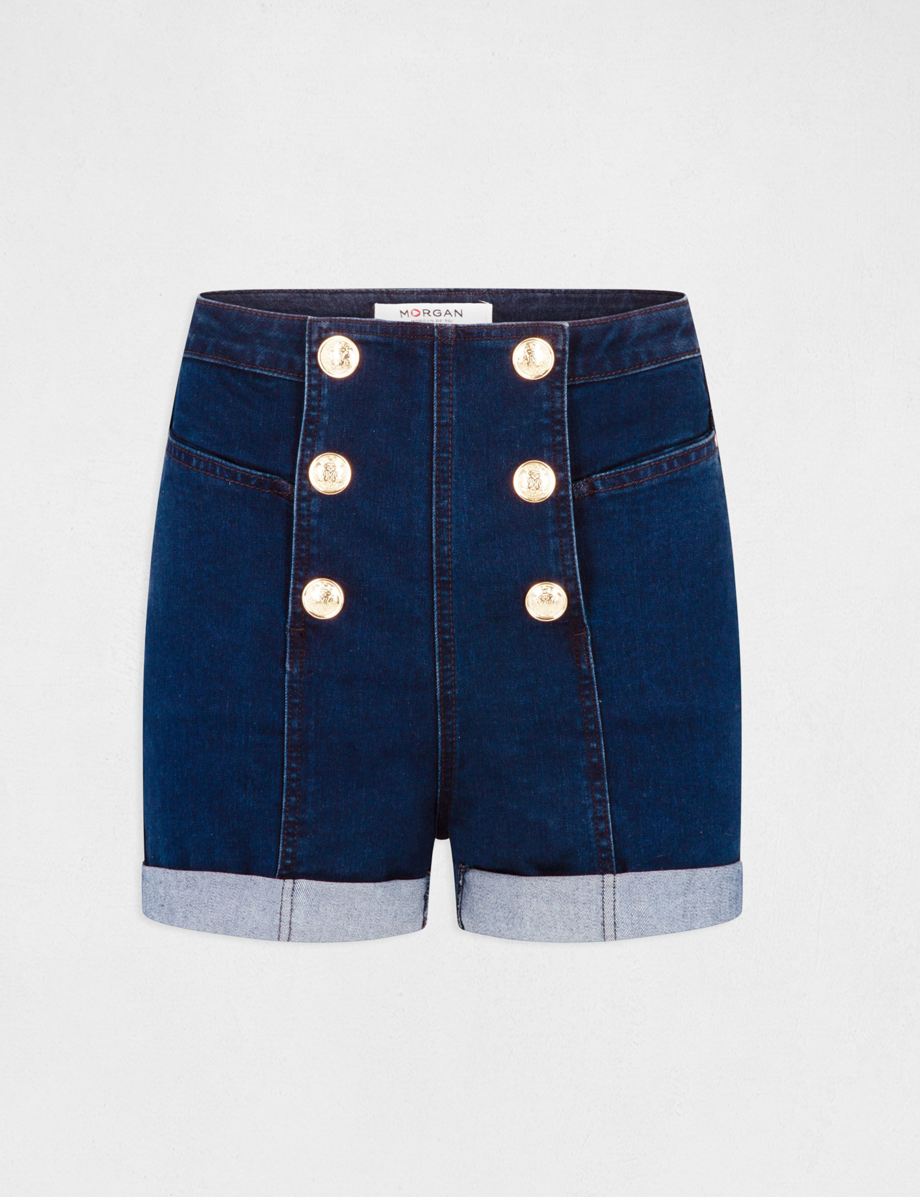 Short ajusté à ponts en jean jean brut femme - jean_brut