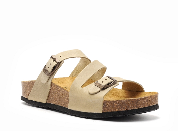 Plakton mules et sabots plats femme cp bolino 341210 beige