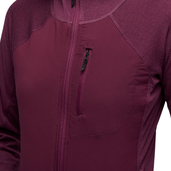 Black Diamond Dame Trøjer Coefficient LT Hybrid Hoody Rød