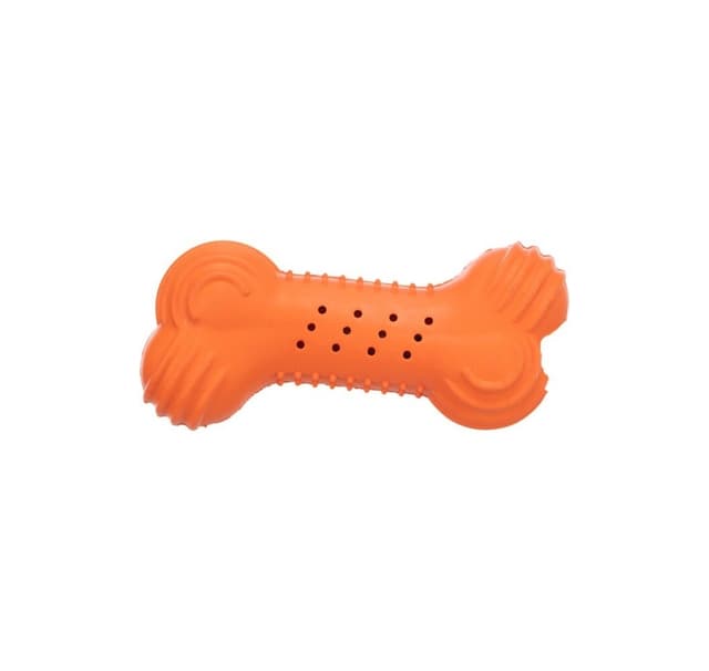 Legetøj til hunde Raslende ben, naturgummi, 11 cm